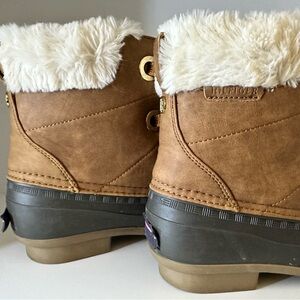 Tommy Hilfiger Women's Brown Winter Boots with Cream Fur